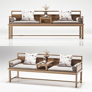 New Chinese Style Lohan Bed Creative Art Lohan Bed Lohan Bed Ornaments 3d model