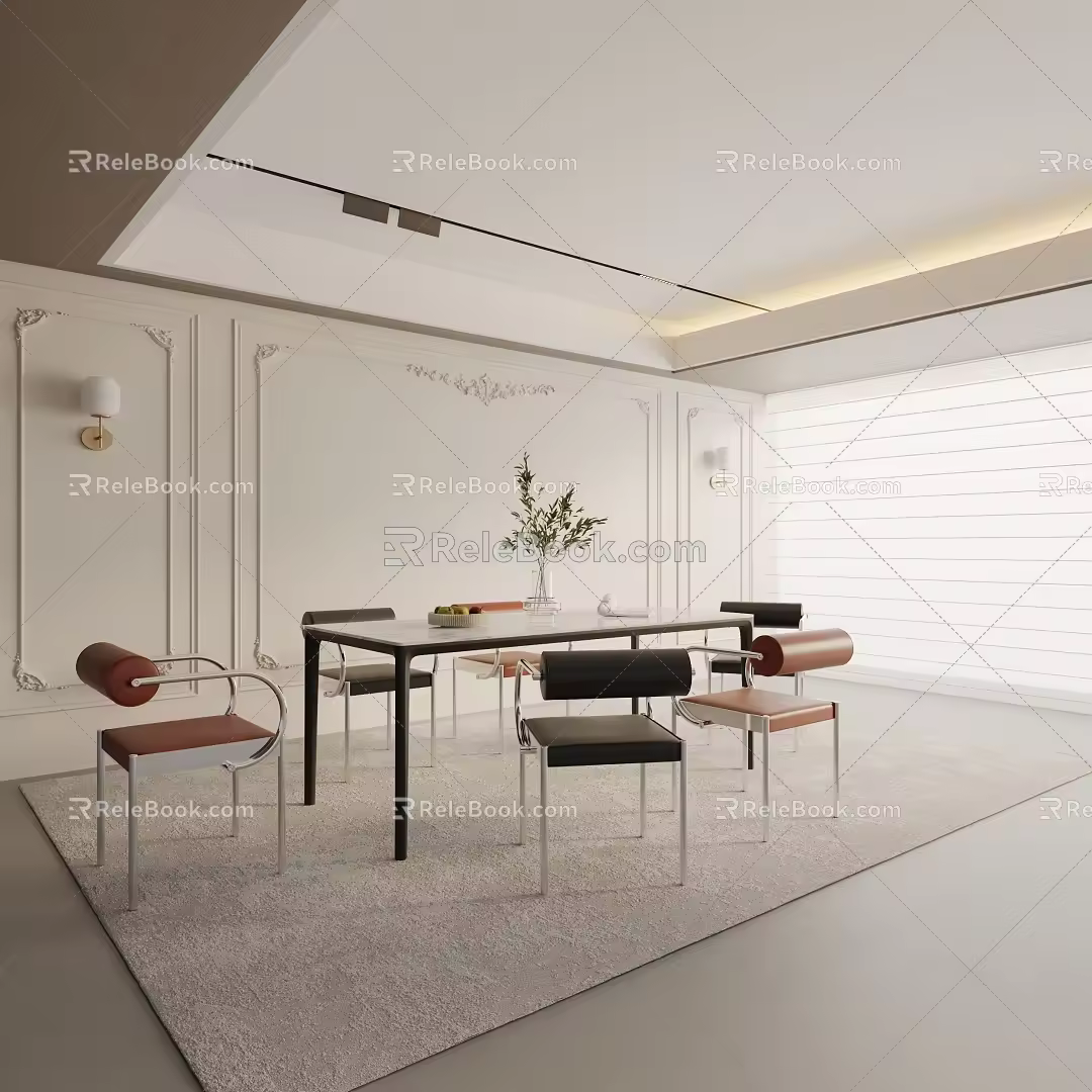 Modern dining table 3d model