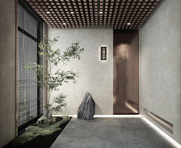 New Chinese Style Entrance Hall Teahouse Entrance Hall 3d model