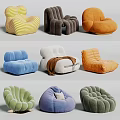 Stylish Lazy Sofa Collection with Various Colors and Soft Shapes for Home Living Room