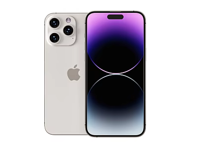 Apple iPhone Silver Design With Triple Camera Setup And Gradient Display Screen Smartphone 3d model