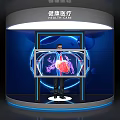 Medical Device Exhibition Booth Featuring 3D Heart Visualization And Hi tech Interface 3d model