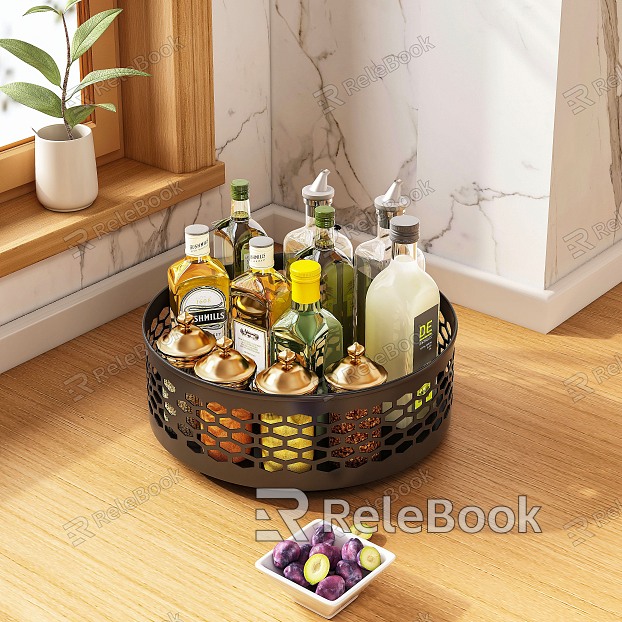 Modern seasoning bottle kitchen storage rack storage rack vase combination model