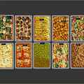 Assorted Delicious Dishes in Square Food Containers Arranged Neatly on