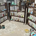 Traditional Laboratory Interior With Scientific Equipment Books And Glassware On Workbench