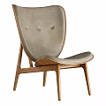 Modern Accent Chair With Wooden Frame Tufted Beige Fabric And Minimalist Design Details