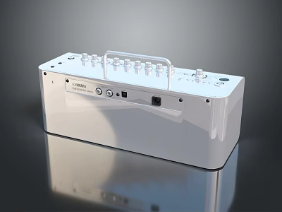 Portable White Bluetooth Speaker with Multiple Knobs Control Panel and Handheld Handle Design 3d model