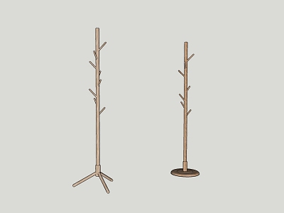 Modern coat rack solid wood coat rack 3d model