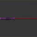 Purple Tool With Spiral Grip And Long Slender Rod On Dark Background With Reflection