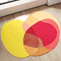 Modern shape carpet abstract shaped carpet 3d model