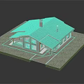 Traditional Wooden House Architectural Design With Red Tile Roof Chimneys Front Porch And Large Windows