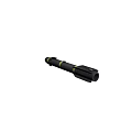 Black and Yellow Striped Cylindrical Military Missile with Aerodynamic Design