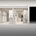 Minimalist Modern Clothing Store Mannequins In White Dresses Wooden Hangers Soft Lighting And Green Plant