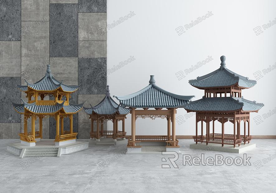 Chinese-style pavilion model