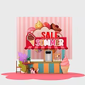 Meichen Booth Ice Cream Machine Activity pd Point Market 3d model