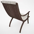 Modern Lounge Chair With Fabric Upholstery And Curved Wooden Frame Design