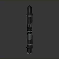 Tactical Modern Weapon With Tubular Design Black Metal Surface Green Optical Lens