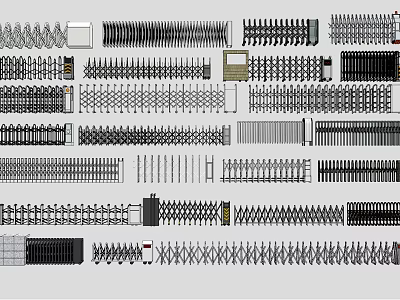 Various Types of Metal Springs Including Coil Tension and Compression Designs 3d model