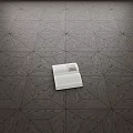 Dark Wooden Floor With Intricate Geometric Parquet Pattern And Open Book On Surface