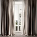 Modern Brown And Beige Curtains Double Layer Design For White Window Natural Light Interior