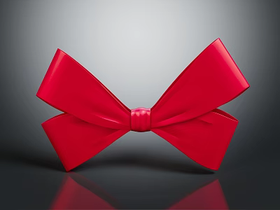 Red Satin Bow Tie Elegant Fashion Accessory for Formal Outfit Wear Stylish Look 3d model