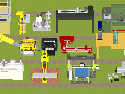 Modern Industrial LOFT Equipment Machine Tool Equipment Manufacturing Machine 3d model