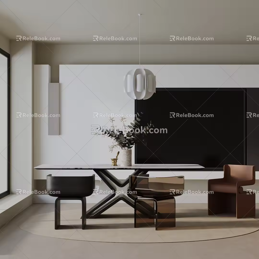Modern table combination 3d model