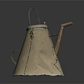 Golden Metal Daily Electrical Watering Can with Handle Spout and Wrinkled Design on Black Smooth Surface