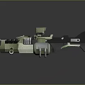 Futuristic Sci Fi Weapon 3D Model With Green Black Color Mechanical Design
