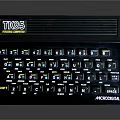 Classic Black Microdata Terminal Electronic Device With Colored Keys And Keyboard