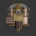 Steampunk Mechanical Tower With Engineer Character And Mechanical Creature Gear Details 3d model