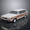 Cream Colored Vintage Station Wagon With Wooden Panel Exterior Design