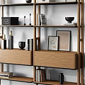 Modern Bookshelf Decorative Storage Rack 3d model
