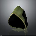 Green Textured Hood With Light Trim And Dark Interior Clothing Accessory