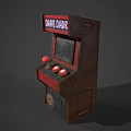 Retro Arcade Machine In Console Game Store With Red Brown Design And Joystick Buttons
