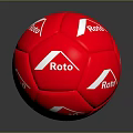 High Quality Red Roto Sports Ball With White Logo For Daily Activities