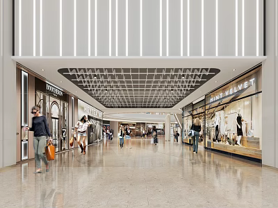 Modern shopping mall entrance 3d model