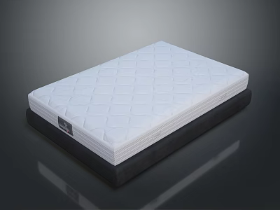Modern White Mattress With Diamond Stitching Surface And Dark Base Design 3d model