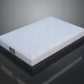 Modern White Mattress With Diamond Stitching Surface And Dark Base Design 3d model