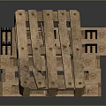 Stacked Industrial Wooden Pallets With Natural Wood Texture For Storage And Shipping