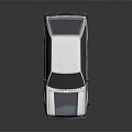 Classic White Vintage Sedan With Black Stripes And Retro Exterior Design