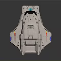 Futuristic Metallic Sci Fi Vehicle Design With Angular Panels Cockpit And Reflective Base 3d model