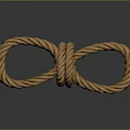 Durable Brown Rope With Practical Knot For Daily Household Use 3d model
