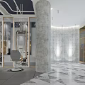 Modern Hair Salon Interior Design With Mirrors Styling Chairs And Decorative Lighting