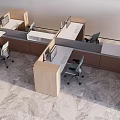 Modern Office Workspace With Partitioned Desks And Gray Ergonomic Chairs