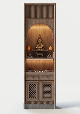 New Chinese-style Buddhist Shrine Sacrifice Shrine Cabinet Guanyin Bodhisattva Buddha Statues 3d model