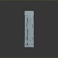 Futuristic Industrial Metal Double Door With Geometric Panel Design And Frame
