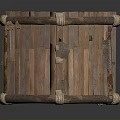 Rustic Wooden Manger Structure With Arch Frame Rope Ties And Plank Roof Details