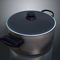 Stainless Steel Cooking Pot With Lid And Black Handles For Home Kitchen Use