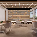 Modern Book Bar Library Reading Room Book Bar 3d model